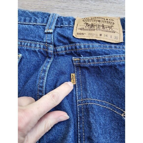 Vintage Men's Levi's orange tab denim jeans 505 regular fit straight leg 34x30 1 - Picture 1 of 14